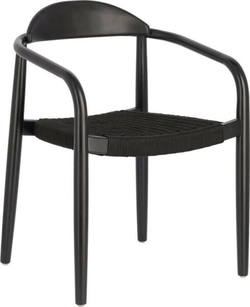 Černá zahradní židle z eukalytového dřeva