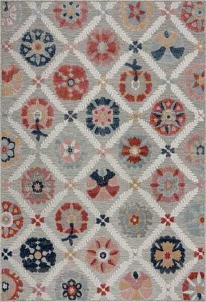 Šedý venkovní koberec 290x200 cm Flora