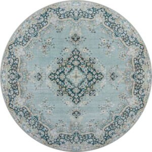 Modrý pratelný kulatý koberec ø 180 cm