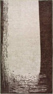 Tmavě hnědo-krémový pratelný koberec běhoun 200x80