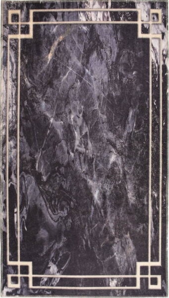 Tmavě šedý pratelný koberec běhoun 200x80