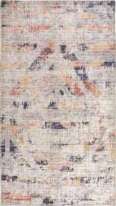 Bílo-béžový pratelný koberec 80x50 cm
