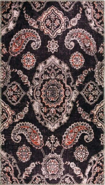 Černý pratelný koberec 80x50