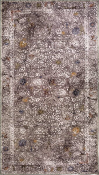 Světle hnědý pratelný koberec 150x80