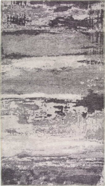Šedý pratelný koberec 80x50 cm