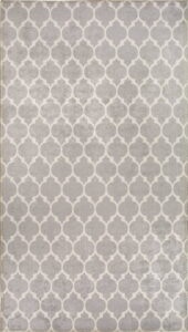 Světle šedo-krémový pratelný koberec 80x50
