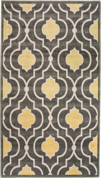 Žluto-šedý pratelný koberec 150x80 cm