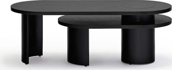 Černý konferenční stolek v dekoru jasanu 120x50