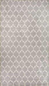 Světle šedo-krémový pratelný koberec 230x160