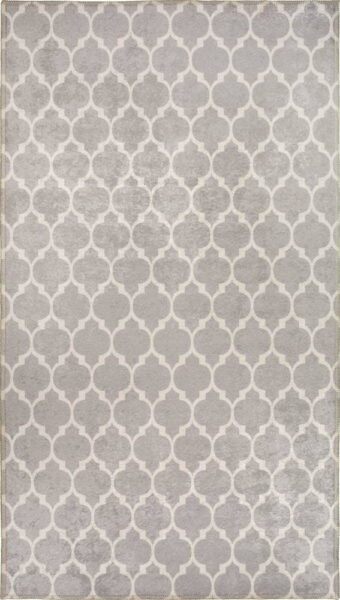 Světle šedo-krémový pratelný koberec 230x160