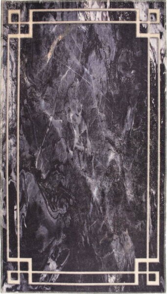 Tmavě šedý pratelný koberec 150x80