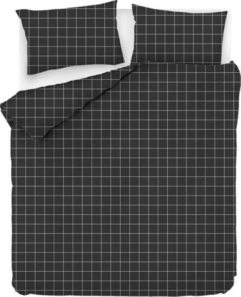 Černé prodloužené bavlněné povlečení na dvoulůžko 200x220 cm Piga -