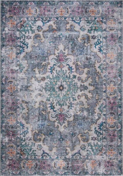 Modro-šedý pratelný koberec 170x120 cm FOLD