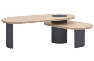 Modrý dřevěný konferenční stolek Teulat Nori