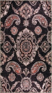 Černý pratelný koberec běhoun 200x80