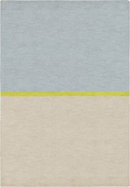 Modrý/béžový vlněný koberec 160x230 cm