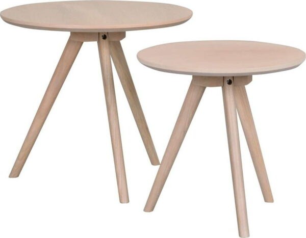 Kulatý odkládací stolek z dubového dřeva ø