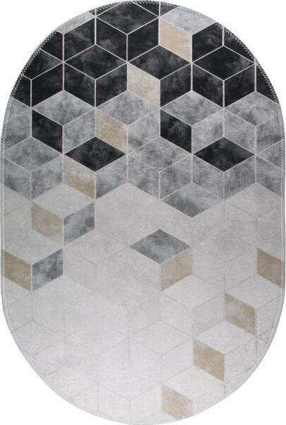 Bílo-šedý pratelný koberec 60x100 cm