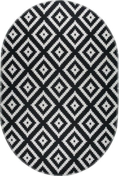 Černo-bílý pratelný koberec 120x180 cm