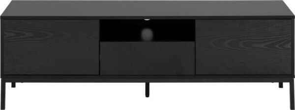 Černý TV stolek v dekoru jasanu 140x45