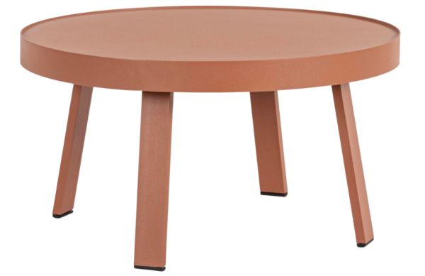 Červený kovový zahradní konferenční stolek