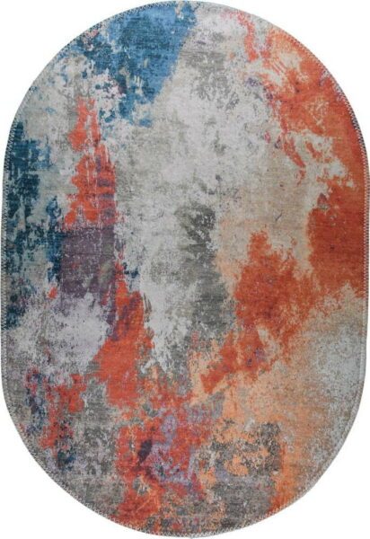 Modro-oranžový pratelný koberec 80x120 cm