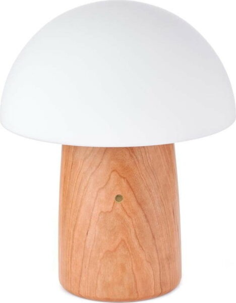 Stmívatelná stolní lampa v přírodní barvě se skleněným stínidlem