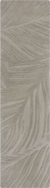 Světle šedý vlněný koberec běhoun 60x230 cm