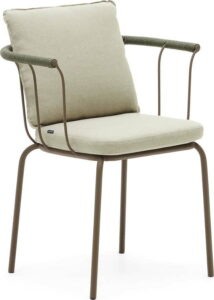 Zelená/béžová kovová zahradní židle Salguer