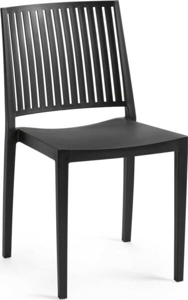 Černá plastová zahradní židle Bars