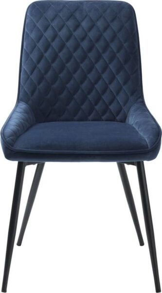 Modrá sametová jídelní židle Milton
