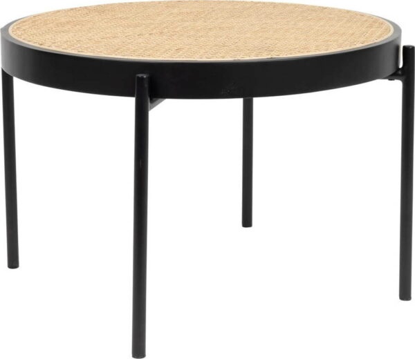 Černý ratanový kulatý konferenční stolek ø 60