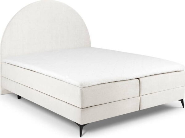 Béžová boxspring postel s úložným prostorem 160x200