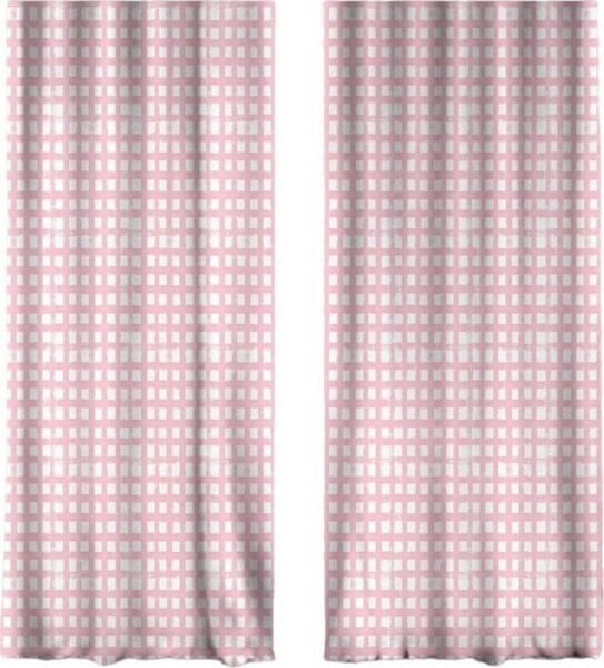 Bílo-růžové závěsy v sadě 2 ks 140x260