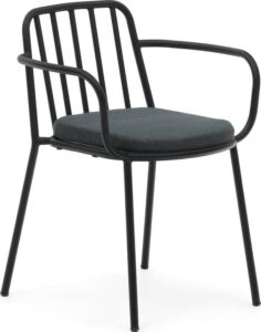 Černá kovová zahradní židle Bramant