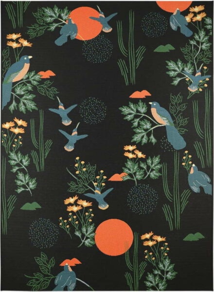Černý koberec 123x180 cm Bloom