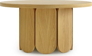 Kulatý konferenční stolek s deskou v dubovém dekoru v