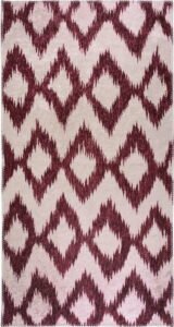 Vínovo-bílý pratelný koberec 120x180 cm