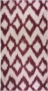 Vínovo-bílý pratelný koberec 160x230 cm