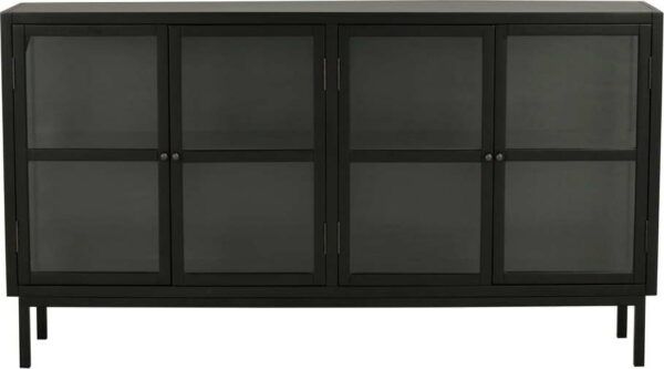 Černá vitrína z kaučukového dřeva 160x88