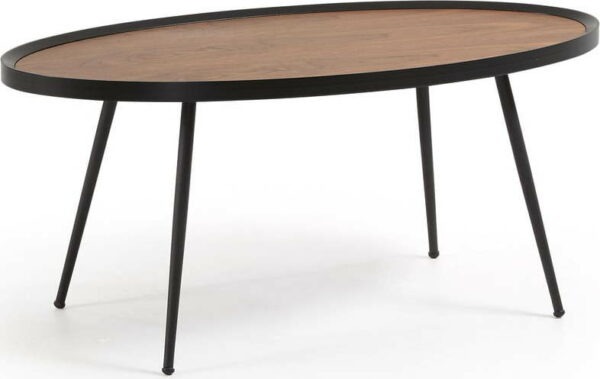 Černý konferenční stolek s deskou v ořechovém