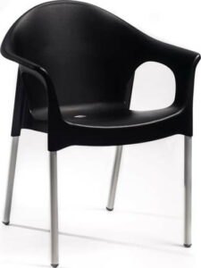 Černá plastová zahradní židle Lisa