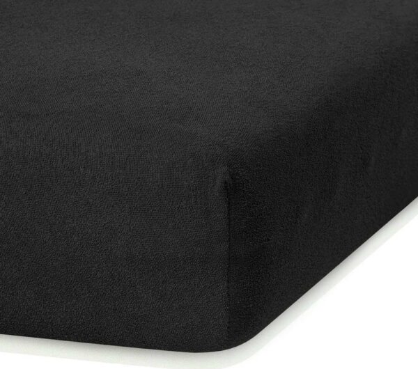 Černé elastické prostěradlo s vysokým podílem bavlny AmeliaHome