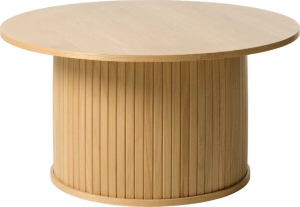 Kulatý konferenční stolek v dekoru dubu v přírodní barvě