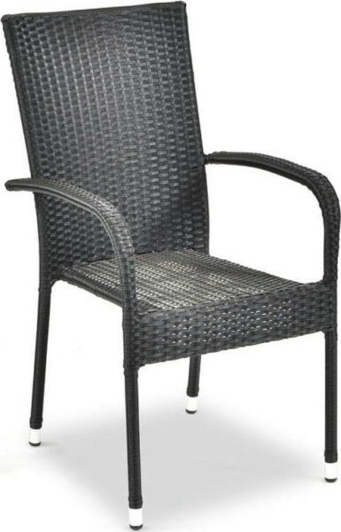 Černá zahradní židle z umělého ratanu