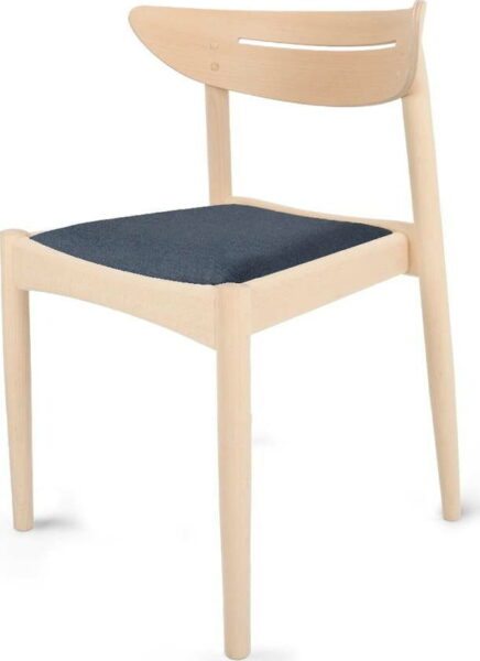 Tmavě modrá/přírodní jídelní židle z bukového dřeva