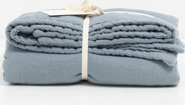 Dětská modrá lněná deka Linen
