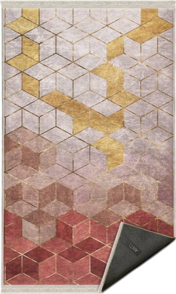 Růžový koberec běhoun 80x200 cm