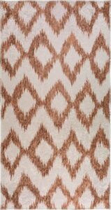 Bílo-oranžový pratelný koberec 50x80 cm