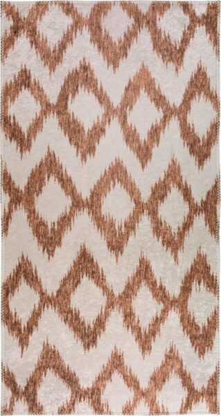Bílo-oranžový pratelný koberec 50x80 cm